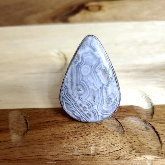 New Crazy Lace Agate 925 Silver Ring. - Picture 6 of 8